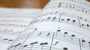 music, lesson, indoor, musical score