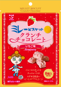 わらいやのミレービスケットクランチチョコイチゴ味